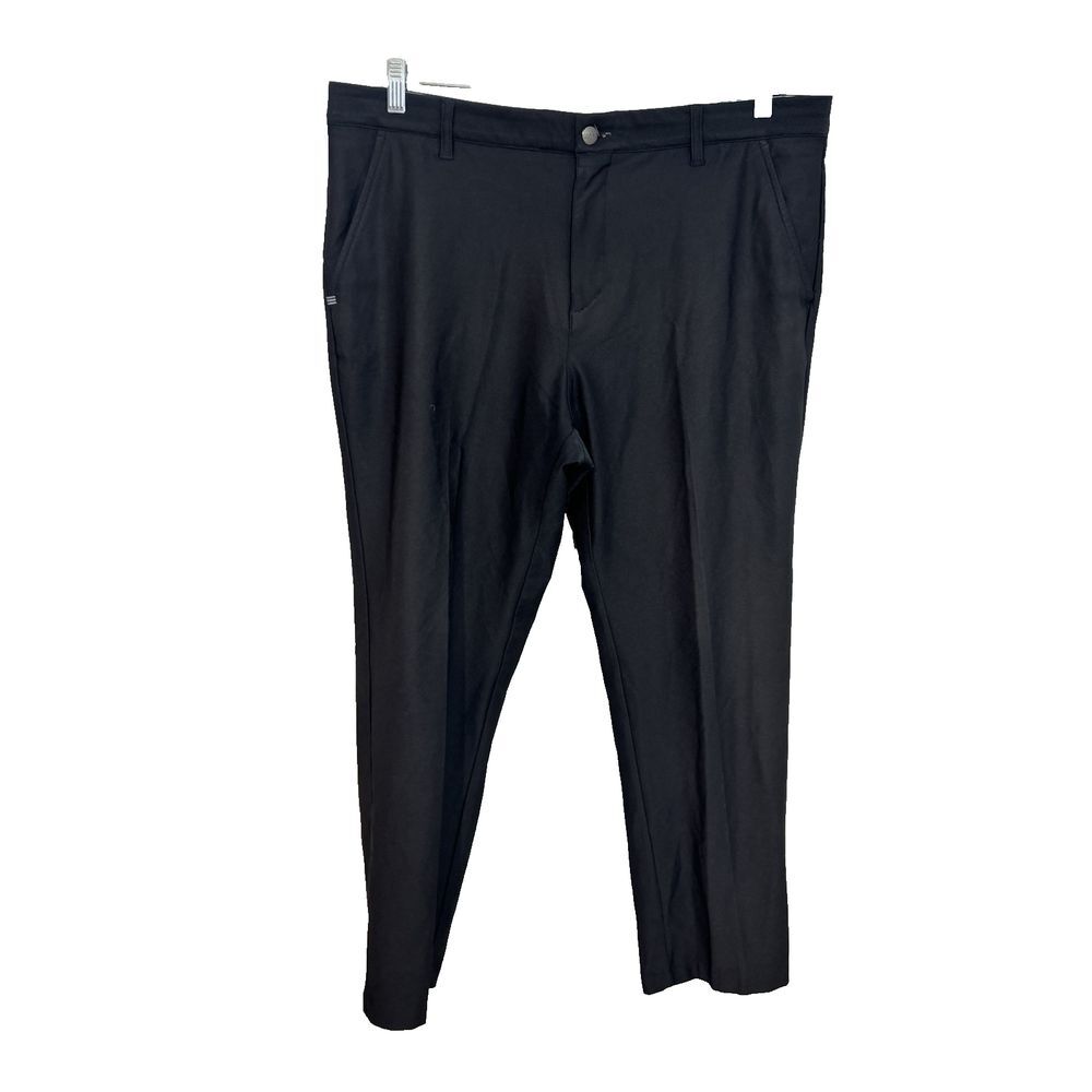 ADIDAS Mens 36x29 Golf‎ Pants Black Nylon Stretch Wicking Performance Flat Front
